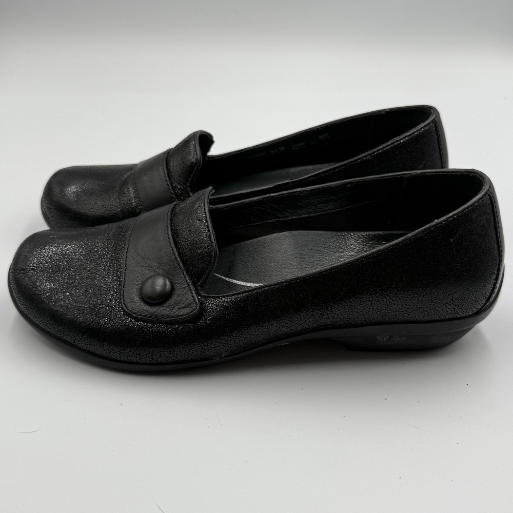 Dansko Olena Black Shimmer Shoes Loafers 38 EU 7.5/8‎ US